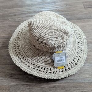 NWT Silver Wave San Diego Crochet Beige Sun Hat